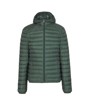 Heren JOTT Nico Lightweight Puffer Jacket in celadon groen.(Her)ontdek het iconische NICO donsjack met capuchon, een van de bestsellers van het merk, dit seizoen in een nieuwe reeks ultra-trendy kleuren. Het moeilijkste zal zijn om er maar één te kiezen! - Waterafstotende satijnachtige gewatteerde stof- RDS-gecertificeerde dons- en verenvulling- Aansluitende snit- Capuchon- 2 onzichtbare zijzakken- Contrasterende binnennaden- Origineel vilten logo op de linkermouw- Inpakbaar- Hoofdmateriaal: 100% polyamide.  Voering: 100% polyamide.  Vulling: 90% dons 10% veren - Ref: PF23MDOW01-20A