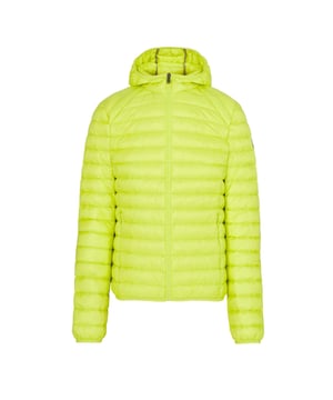 Heren JOTT Nico Lightweight Puffer Jacket in licht varengroen.(Her)ontdek het iconische NICO donsjack met capuchon, een van de bestsellers van het merk, dit seizoen in een nieuwe reeks ultra-trendy kleuren. Het moeilijkste zal zijn om er maar één uit te kiezen! - Waterafstotend satijnachtig gewatteerd materiaal- RDS-gecertificeerde dons- en verenvulling- Aansluitende snit- Capuchon- 2 onzichtbare zijzakken- Contrasterende binnennaden- Origineel vilten logo op de linkermouw- Inpakbaar- Hoofdmateriaal: 100% polyamide.  Voering: 100% polyamide.  Vulling: 90% dons 10% veren - Ref: PF23MDOW01-20B