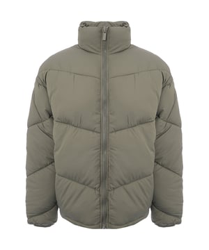 ​The New Look Men's Green Funnel Neck Puffer Jacket with Chevron Design combines warmth and contemporary style, making it a great choice for colder days.​

Product Features:

Material: Crafted from a blend of 80% polyester and 20% viscose, offering durability and a comfortable feel.​

Design: Features a chevron quilted pattern that adds a modern touch to the classic puffer style.​

Neckline: Equipped with a funnel neck to provide additional warmth and protection against chilly winds.​

Fit: Designed with a regular fit to accommodate layering over various outfits comfortably.​

Closure: Secures with a full front zip, allowing for adjustable ventilation and ease of wear.​

Pockets: Includes zippered side pockets to safely store essentials.​

Styling Tips:

Pair this jacket with casual attire such as jeans and sneakers for a relaxed look, or layer over a hoodie for added warmth during outdoor activities.​

Care Instructions:

To maintain the jacket's quality, it is recommended to follow the care instructions provided on the garment's label.