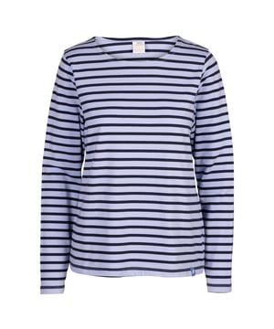 95% Baumwolle, 5% Elastan. Gewebe: Jerseyware. Design: Garngefärbte Streifen. Gerippte Einbindung, Gewebtes Hemdetikett. GSM (Gramm pro Quadratmeter): 180. Langärmlig. Bündchen: gerippt. Rundhalsausschnitt. XXS: 78,74 cm. XS: 81,28 cm. S: 86,36 cm. M: 90,17 cm. L: 96,52 cm. XL: 102 cm. XXL: 107 cm. 3XL: 112 cm.