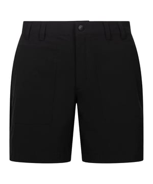94% Polyester, 6% Elastaan. Ontwerp: Eenvoudig. Zakken: 2 voorzakken, gevoerd, 2 achterzakken, kruiszak. Sluiting: Knoop, Ritsgat. Riemlussen. Lengte: Mid Lengte.