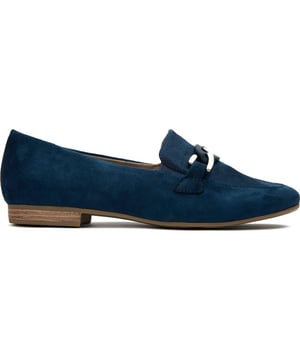 Blauwe Jana zadelschoenen voor dames, gemaakt van synthetisch materiaal en een rubberen zool. Voorzien van: comfortabele binnenzool, ton-sur-ton zadel, zacht bovenwerk, volledig gevoerd en flexibele zool.