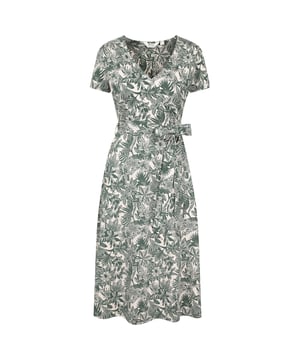 95% Cotton, 5% Elastane. Fabric: Jersey, Stretch. Design: Floral, Leaves. Fabric Technology: Lightweight. Fastening: Belly Wrap. Belt Loops, Tie Belt, UV Protection, Wrap. Neckline: Deep V, Wrap. Sleeve-Type: Short-Sleeved. Length: Midi. Sun Rating: UPF 50+. 6 UK: 33 in. 8 UK: 34 in. 10 UK: 35 in. 12 UK: 37 in. 14 UK: 39 in. 20 UK: 47 in. 22 UK: 50 in. 24 UK: 52 in. 18 UK: 44 in. 16 UK: 41 in.