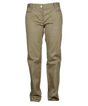 Braune gerade Hose von Dolce & Gabbana aus Baumwolle.Gerade Taschen vorne und hinten.Dolce & Gabbana gravierte Perlmuttknöpfe.Reißverschluss vorne.Made in Italy.
