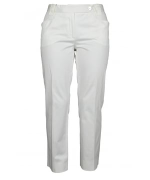 Weiße Baumwollhose von Dolce & Gabbana.Taschen vorne und hinten.Reißverschluss vorne.Silberne Knöpfe.98 % Baumwolle und 2 % Elasthan.