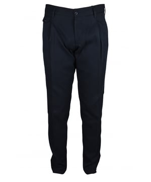 Pantalón Dolce & Gabbana azul oscuro.Bolsillos laterales y bolsillos traseros rectos.Trabillas para cinturón en la cintura.100% algodón.Made in Italy.