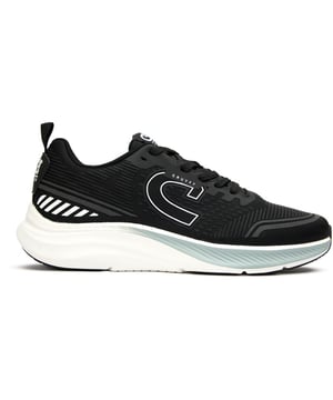 Zwarte Cruyff Terrace sneakers voor heren, gemaakt van textiel en een rubberen zool. Voorzien van: Cruyff-merk, EVA-zool en gewatteerde kraag.