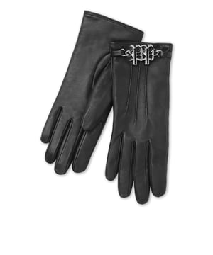Details do make a difference. Discover the softness of these leather gloves with the unmistakable Plein touch.   Softest nappa    The iconic Monogram at wrist    Pure cashmere lining
