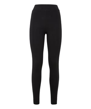 Stretch katoenen legging met hoge taille en zijbanden met logo. Elastische tailleband. Zomen gestikt met twee naalden.