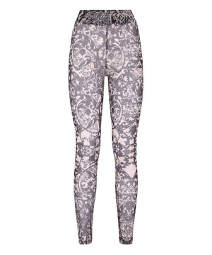 Leggings de tul elástico con estampado en estilo de "Nuevo Barroco". Línea de cintura elástica.