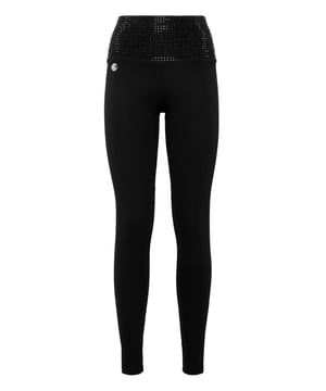 con cristales  Descubra el placer de ser sexy con estos leggings de punto de rayón elástico con cristales de strass.   Jersey de mezcla de rayón elástico   Cintura elástica de talle alto con cristales de pedrería   Costura de doble aguja