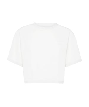 Plein Sport gibt Ihnen die Möglichkeit, auch beim harten Training aufzufallen. Schau dir dieses neue Crop-T-Shirt an.   Maximaler Komfort dank der natürlichen Flexibilität von Stretch-Baumwolljersey   Schriftzug-Druck auf der linken Brust   Rippenstrick-Ausschnitt