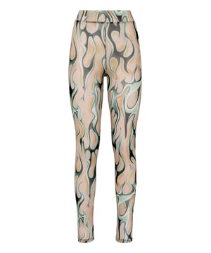 Celebrate your sensuality with the all-over printed stretch tulle leggings featuring a Flame pattern.   Flame-print stretch tulle jersey   Lined elastic waistband   Two needle stitching