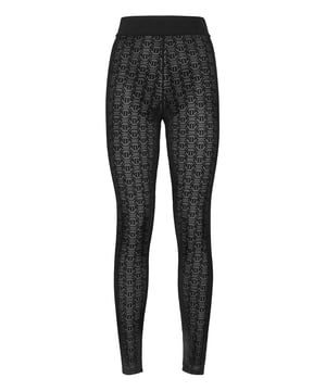 Genießen Sie es, sexy zu sein mit diesen Stretch-Tüll-Leggings mit durchgehendem Monogram-Jacquard. Elastischer Bund.