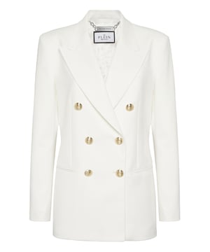 Deze double-breasted blazer straalt tijdloze verfijning uit met een gedurfd, gestructureerd silhouet, waardoor het een verfijnde essential is voor elke garderobe. Ontworpen voor veelzijdigheid, gaat hij naadloos over van powerdressing naar verhoogde casual looks.   Eersteklas wolmix voor een luxe, getailleerd gevoel.   Double-breasted ontwerp voegt een sterk, zelfverzekerd statement toe.   Expert tailoring zorgt voor een scherpe en gestructureerde pasvorm.   Lichtgewicht voering verbetert ademend vermogen en comfort.   Een veelzijdige basic, perfect te combineren met broeken of denim.