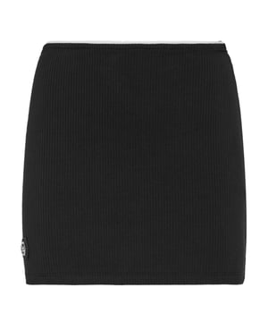 ¿Estilo chic y elegante? Esta falda es para usted. Hemos reimaginado la minifalda según el estilo de Plein. Vea los detalles.   Tejido de punto acanalado   Cintura elástica en contraste   Parche con logotipo   Costura a dos agujas