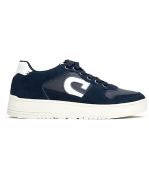 Blauwe Cruyff Royal sneakers voor heren, gemaakt van synthetisch materiaal en een rubberen zool. Voorzien van: Cruyff-merk, cupzool en gewatteerde kraag.
