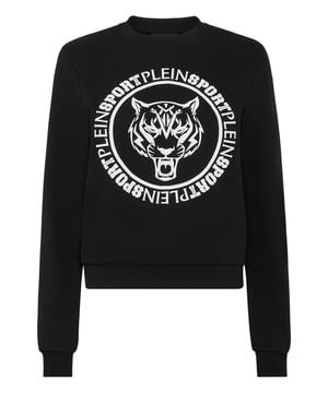 Train and chill out in full comfort with this Plein Sport sweatshirt.   Blend cotton fleece   The iconic Tiger is featured on the front   Crop fit   Rib knit hems