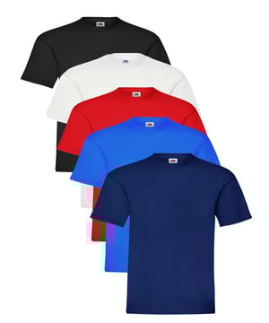 The Original Fruit of the Loom Short Sleeve T-Shirts for Boys and Girls feature a crew neck with a taped neckline for added comfort, twin needle stitching on the neck, sleeves, and hem, and are made from Belcoro yarn for a softer feel. Crafted from 100% premium cotton, these machine washable t-shirts are perfect for everyday wear.