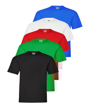 The Original Fruit of the Loom Short Sleeve T-Shirts for Boys and Girls feature a crew neck with a taped neckline for added comfort, twin needle stitching on the neck, sleeves, and hem, and are made from Belcoro yarn for a softer feel. Crafted from 100% premium cotton, these machine washable t-shirts are perfect for everyday wear.