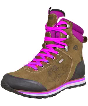 GUGGEN MOUNTAIN WANDERSCHUHE HPM59 Die Anforderungen, die an feste Wanderstiefel für Damen gestellt werden, sind vergleichsweise hoch. Umso besser, dass es dieses Modell immer wieder schafft, auf vielen Ebenen zu überzeugen! Hierbei handelt es sich um einen hochwertigen, modernen Wanderschuh, der sich ideal dazu eignet, um im Zusammenhang mit mittleren bis ausgiebigen Bergtouren zum Einsatz zu kommen. Aufgrund des warmen Innenfutters zeigt dieses Modell seine besonderen Vorzüge vor allem im Herbst und im Winter. Hier steht ausgedehnten Wander- und Spaziertouren nichts mehr im Wege! Denn: die Fütterung mit feiner Wolle sorgt dafür, dass ein ansprechender Mix aus „flauschig“ und bequem zu jeder Zeit gewährleistet werden kann. Doch auch mit Hinblick auf seine äußere Hülle bleiben bei diesem Winterschuh für Damen keine Wünsche offen. Hier setzen die Designer auf eine robuste Außenhaut aus Leder. Diese ist dazu in der Lage, nicht nur Kälte abzuweisen, sondern auch, sich gegenüber ersten Gebrauchsspuren standhaft zur Wehr zu setzen. Es erfordert dementsprechend nicht viel Pflegeaufwand, um sicherzustellen, dass dieser Winterstiefel auch im Zuge einer regelmäßigen Nutzung auch optisch immer noch beeindrucken kann.

Gefüttert mit einer sehr hochwertigen Woll- und Synthetikkombination
Atmungsaktiv und wasserdicht - dank neuerster Membrane; Eine Membrane schützt den Schuh vor Nässe und ist trotzdem Atmungsaktiv. Der Schuh ist sehr leicht und beweglich.

Winterstiefel mit verstärktem Fersenbereich; Stützt den Knöchel und sorgt für perfekten Sitz

Außenhaut aus echtem Leder, vereint Stabilität, Strapazierfähigkeit und Optik
Verstärkte Schuhspitze mit Gummikappe für längere Lebensdauer und mehr Sicherheit.