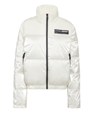Check out this padded and insulating bomber jacket suited for before and after your training sessions. Warm, light and optimal protection.   Glossy, padded and quilted nylon    Matte nylon insert   Logoed, rubberized label sewn at left chest   Waterproof zip fastener    Slit pockets with zip   Cuffs with inner elastic   Inner lining   Synthetic insulation