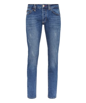 Basic Denim Broek Super Recht Afgesneden