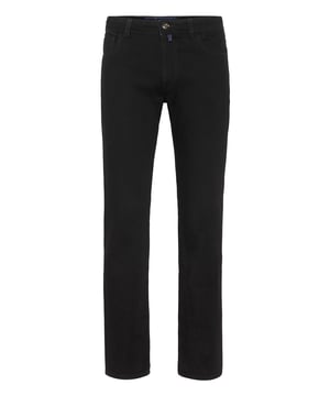 Denim 5 pocket pants.   Stone washed denim    Patterns printed on the back   Logoed Maxi label sewn on the back of the waistband   Single metal button   Fit: Super Straight
