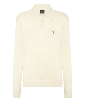 Entdecken Sie mit den Vorschlägen dieser Saison neue Wege, um Eleganz zum Ausdruck zu bringen. Wir empfehlen dieses langärmelige Poloshirt aus Baumwollstrick. Sehen Sie sich die Details an.  12-Gauge-Baumwollgarn  Flachrippstrick-Ärmel  Aufgenähtes Metallmonogramm auf der linken Brust  Hemdkragen zum Aufknöpfen  Rippstrickkragen und -säume