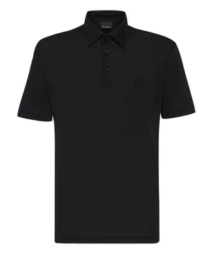 Die Marke Billionaire verzichtet nicht auf ihr wichtigstes Symbol: das Wappen. Auf diesem eleganten Poloshirt aus Leinenjersey ist es auf der linken Brustseite aufgestickt. Eckige Perlmuttknöpfe am Kragen. Zwei Schlitze am Saum. Saumnähte mit Zweinadelstich.