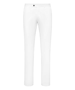 Elegantes y versátiles, estos pantalones chinos de Philipp Plein están pensados para pasar de salidas informales a looks elevados con facilidad. Combínalos con una camisa fresca o una camiseta gráfica para un estilo sin esfuerzo.   El corte chino entallado ofrece una silueta limpia y moderna.   La mezcla de algodón elástico ofrece comodidad y flexibilidad   Diseño minimalista con sutiles detalles de lujo   Estructura ligera ideal para vestir a capas durante todo el año   Un básico de armario con un toque refinado