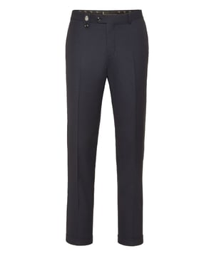 Classic-cut trousers are a must-have that all mens wardrobes should have. We recommend this woven wool model. Discover all their features.   Partridge eye wool fabric   Button fastening waistband   Stud on belt loop   Welt pockets   Turn-up cuffs