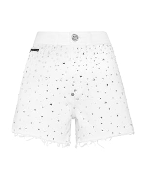 con cristales  Si quiere ser original, le recomendamos estos pantalones calientes de 5 bolsillos en denim lavado a la piedra con desgaste colocado y detalles preciosos. Descubra más.                                                                Tejido vaquero lavado a la piedra envejecido   Elementos de pedrería   Etiqueta con logotipo enjoyado cosida en la parte trasera de la cintura   Botón joya de metal único   Ajuste: High Rise