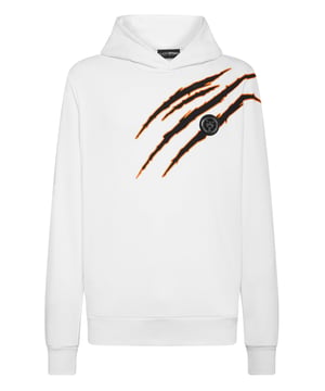 Maximiza los resultados de tu entrenamiento con esta sudadera con capucha diseñada para superar tus límites.   Forro polar de algodón   Estampado de arañazos de tigre en la parte delantera   Capucha forrada   Marca en relieve en la espalda   Parche de tigre cosido en el pecho izquierdo   Dobladillos de punto elástico   Corte holgado para una mayor facilidad de movimientos