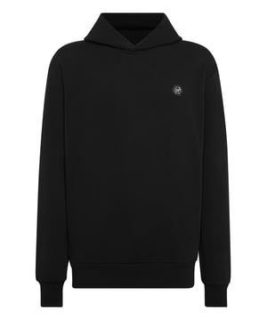 Define your style with a dash of personality. See this cotton fleece hoodie with distinctive details.   Soft cotton blend fleece   The back is decorated by  rhinestones    PP Hexagon on a saffian leather badge sewn at the left chest    Two slit pockets   Rib knit cuffs and bottom hem   Fit: Regular