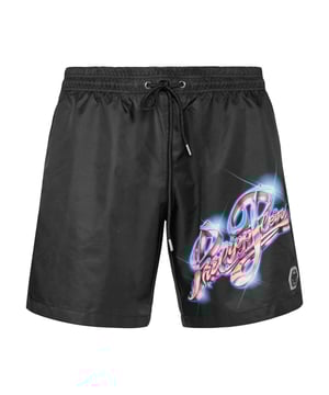 Personalice también su look de tiempo libre. Le sugerimos estos boxers de natación con  estampado.   Nylon   Estampado de letras de la marca  en la pierna izquierda   Cintura elástica con cordón de ajuste   Parche de goma con Hexágono PP cosido en la pierna izquierda   Dos bolsillos con aberturas y uno en la parte trasera   Forro interior de malla