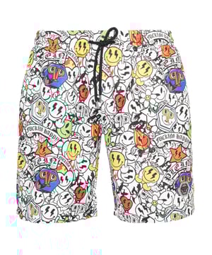 Customize also your free time look. We suggest these Smile-printed swimming boxers.   Smile-print nylon   Elasticated waistband with drawstring   Rubber patch with PP Hexagon sewn on the left leg   Two slit pockets and one on the back   Mesh inner lining