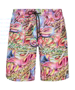 Personalice también su look de tiempo libre. Le sugerimos estos boxers de natación con estampado.   Nylon con estampado   Cintura elástica con cordón de ajuste   Parche de goma con Hexágono PP cosido en la pierna izquierda   Dos bolsillos con aberturas   Forro interior de malla