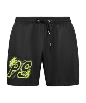 Vive el aire libre con garbo. Este pantalón corto ligero es el diseñado para soportar el agua del mar o la piscina y las pistas de vóley playa.    Tejido de poliéster resistente y ultracómodo   Cintura elástica con cordón   Bolsillos con aberturas   Estampados de la marca y gráficos de la marca en la pernera derecha y en la espalda   Forro de malla.