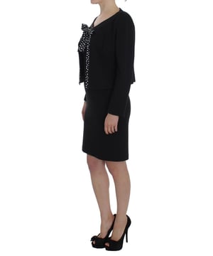 Brand: BENCIVENGA
  Condition: Brand new with tags
  Style: Sheath above knee dress and wrap cape sweater set
  Color: Black with white polka dots detailing
  Material: 67% Polyester 28% Viscose 5% Elastane
  Logo details
  Made in Italy