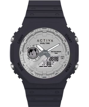 De Activa X Invicta ACW423-015 heeft een Plastic horlogekast van 45 millimeter met een zilveren wijzerplaat.
Dit model wordt aangedreven door een accuraat Quartz uurwerk.
3 bar waterdicht.
Dit model is onderdeel van de Activa X Invicta DIGITAL ESSENTIALS collectie.

Inclusief 2 jaar garantie.