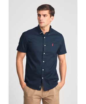 This cotton oxford style shirt from Kensington Eastside is a wardrobe staple. Features button-down collar, embroidered logo and short sleeve. Made from cotton fabric to ensure comfort and high quality. Other colours available.