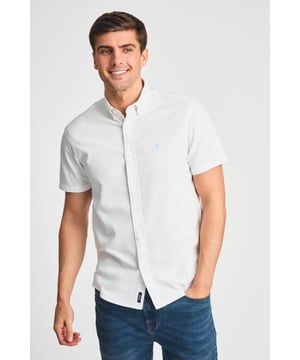 This cotton oxford style shirt from Kensington Eastside is a wardrobe staple. Features button-down collar, embroidered logo and short sleeve. Made from cotton fabric to ensure comfort and high quality. Other colours available.