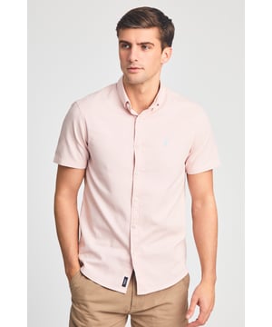 This cotton oxford style shirt from Kensington Eastside is a wardrobe staple. Features button-down collar, embroidered logo and short sleeve. Made from cotton fabric to ensure comfort and high quality. Other colours available.