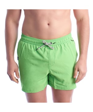 Men's swimsuit inMyHood Italy.\n\n This short swim trunk from InMyHood Italia is designed for those who prioritize comfort, modern style, and functionality in every detail. Ideal for both beach days and relaxed summer looks.\n\n Details:\n - Minimalist and versatile design.\n - Adjustable elastic waist with drawstring.\n - Mesh inner lining.\n - Quick-drying technical fabric.\n - Side pockets.\n - Exterior pocket with zipper and carabiner for attaching to your swimsuit.\n - Back pocket with zipper closure.\n - Distinctive label.\n\n An ideal garment for those who value a balance between style and functionality. This men's swimsuit from Inmyhood offers freedom of movement, comfortable materials, and an urban design that stands out in any setting.\n Composition: 95% Polyester, 5% Elastane\n Care:\nHand wash or machine wash on a gentle cycle, maximum 30°C.\n Do not use bleach or whitening products.\n Do not tumble dry; air dry, preferably in the shade.\n Do not iron.
