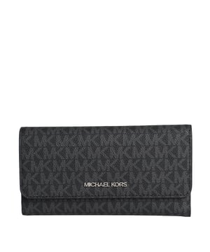 Michael Kors women's wallet with a sophisticated and functional design, ideal for keeping your belongings organized and stylish. Perfect as a large women's wallet, it combines elegance and practicality for everyday use.\n\n Details:\n - Elegant women's wallet with a structured design and high-quality textured finish.\n - Snap closure ensures quick and convenient access.\n - 16 card slots, providing enough space to keep your cards organized.\n - 4 open pockets, ideal for bills, tickets or important documents.\n - 1 transparent slot, perfect for carrying IDs or photos.\n - Back pocket with zipper closure, ideal for coins or small items.\n - Engraved metal logo on the front, an elegant hallmark of the Michael Kors brand.\n - Compact and versatile design, ideal for use as a large women's wallet or to carry inside a women's handbag.\n\n A women's MK leather wallet that combines style, functionality, and organization. Perfect as a large women's wallet for those seeking elegance and practicality in their everyday life.\n Measures: 19.7cm (W) x 9.5cm (H) x 1.3cm (D)\n Composition: 100% Leather\n Care:\nClean with a soft, slightly damp cloth.\n Avoid prolonged contact with water, perfumes or chemicals.\n Avoid direct and prolonged exposure to the sun or heat sources.
