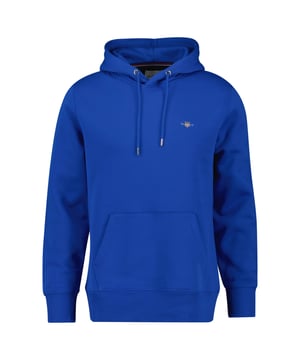 Kapuzen-Sweater für Herren von der Marke GANT. Angenehm weiche Loopback-Jersey-Qualität aus Baumwoll-Mix. GANT Wappen-Stickerei. Mit Kängurutasche.