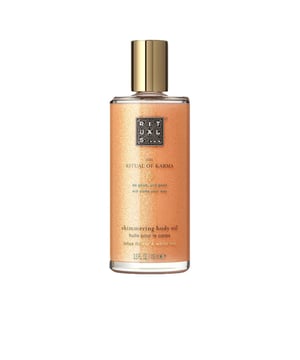 For radiant skin, use The Ritual of Karma Luminous Body Oil. This 96% naturally derived oil conditions skin with a blend of jojoba, olive and safflower oils. Quickly absorbed, it conditions and revives dull skin , while a subtle shimmer of pearlescent mineral particles provides a radiant, luminous appearance. The shimmering oil is delicately scented with the familiar scent of white tea and lotus flower.