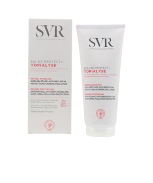 TOPIALYSE de Svr Laboratoire Dermatologique es un bálsamo diseñado tanto para el rostro como para el cuerpo, especialmente indicado para pieles secas y atópicas. Este producto ayuda a reducir la irritación y a prevenir la fricción. Gracias a su fórmula hipoalergénica que integra ingredientes activos en altas dosis, ofrece un confort inmediato. Además, su acción crea una barrera protectora contra los ácaros y la polución. Es la opción perfecta para combatir la picazón generada por la irritación.