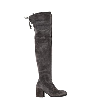 VINTAGE, RRP AS NEW
Elevate your cold-weather wardrobe with the Genna boots by Stuart Weitzman — a timeless over-the-knee silhouette crafted from supple stretch suede in an elegant grey hue. Designed for both style and comfort, they feature a flattering almond toe, sturdy block heel, and a subtle drawstring tie at the back to ensure a secure, streamlined fit. The pull-on design and rubber sole make them as practical as they are polished.

with Dust bag

Stuart Weitzman Genna Over The Knee Boots in Grey Suede
Condition: very good
Signs of wear: No visible sign of wear. No Mark at insole.,  Very light mark at soles.
Packaging: Dust bag
Color: Grey
Material: Suede | suede
Size: EU | 35
Measurements: Heel height: 65; Insole length: 280
SKU: NAPPUGBSH466358W